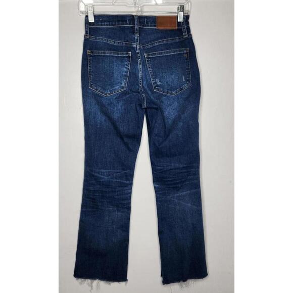 Madewell Jeans Womens 24 Blue Cali Demi-Boot Cropped Raw Hem Stretch Denim Pants - Picture 4 of 7